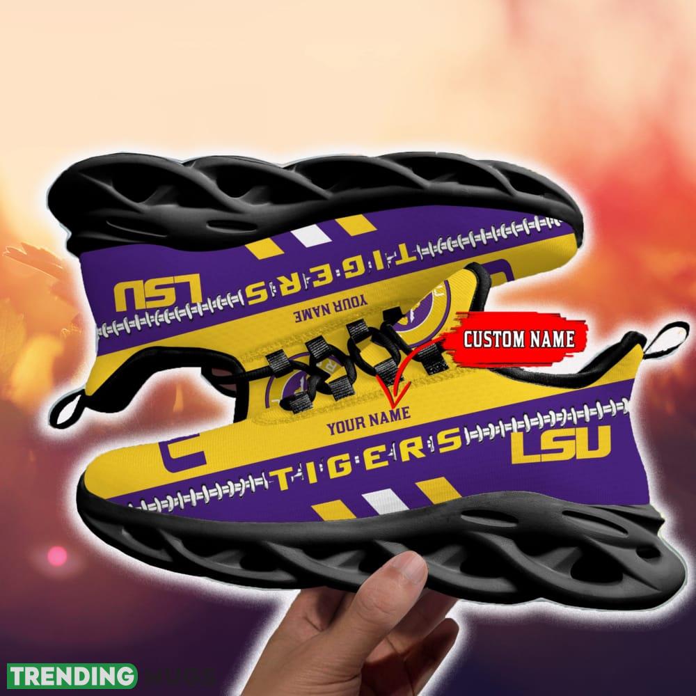 NCAA LSU Tigers Custom Name Max Soul Sneakers Clunky For Men Women Gift Shoes For Fans Hawaiian Shirt NCAA LSU Tigers Custom Name Max Soul Sneakers Clunky For Men Women Gift Shoes For Fans Hawaiian Shirt