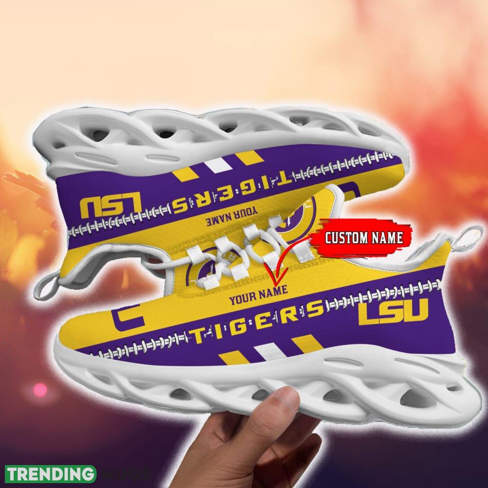 NCAA LSU Tigers Custom Name Max Soul Sneakers Clunky For Men Women Gift Shoes For Fans Hawaiian Shirt NCAA LSU Tigers Custom Name Max Soul Sneakers Clunky For Men Women Gift Shoes For Fans Hawaiian Shirt