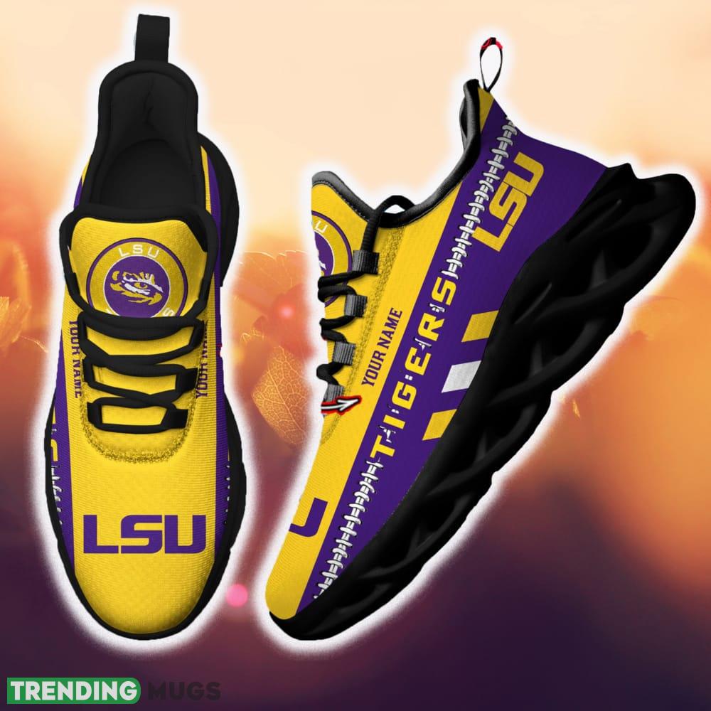 NCAA LSU Tigers Custom Name Max Soul Sneakers Clunky For Men Women Gift Shoes For Fans Hawaiian Shirt NCAA LSU Tigers Custom Name Max Soul Sneakers Clunky For Men Women Gift Shoes For Fans Hawaiian Shirt
