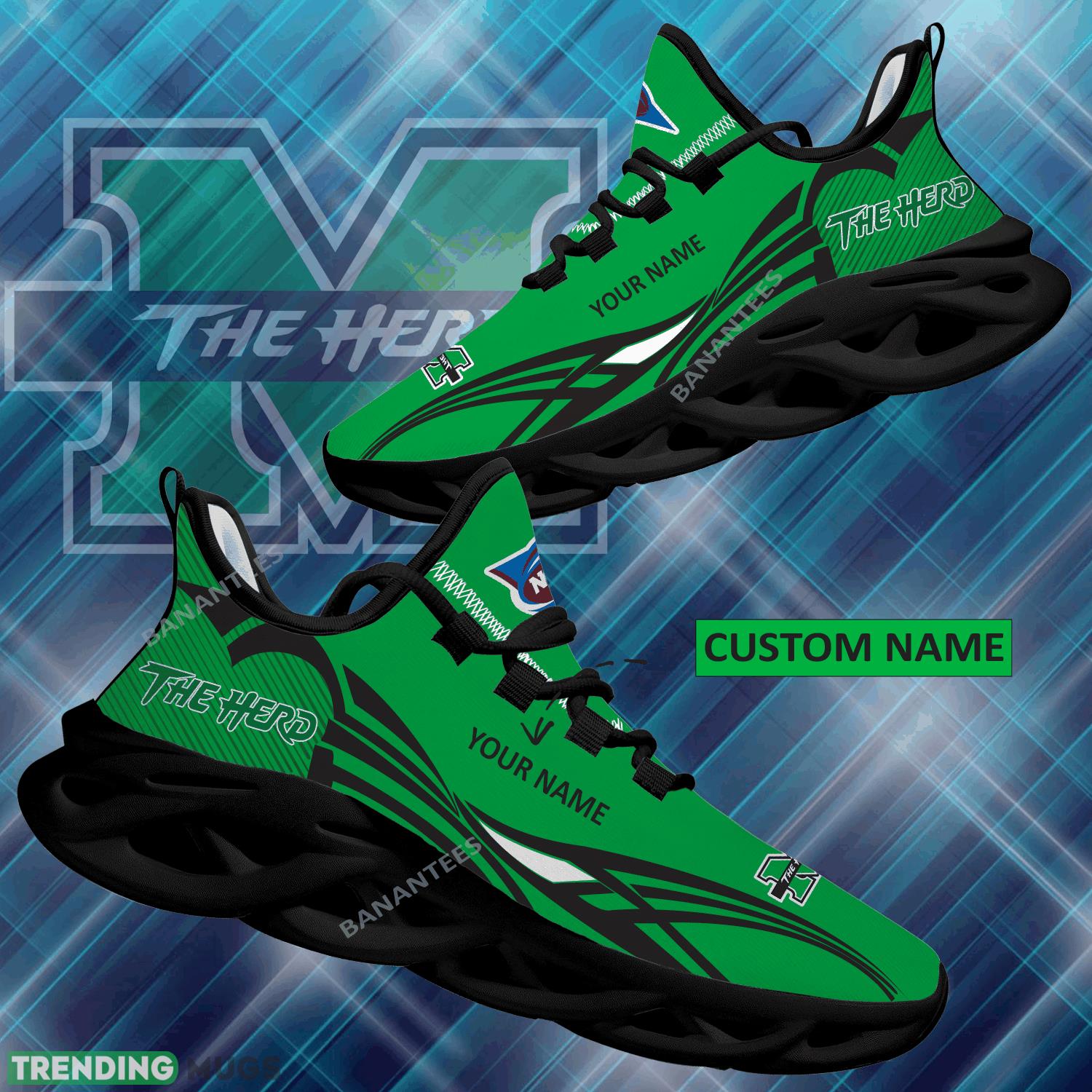 NCAA Marshall Thundering Herd Max Soul Shoes New Personalized Craftsmanship Running Sneaker - NCAA Marshall Thundering Herd Max Soul Shoes Personalized Photo 1