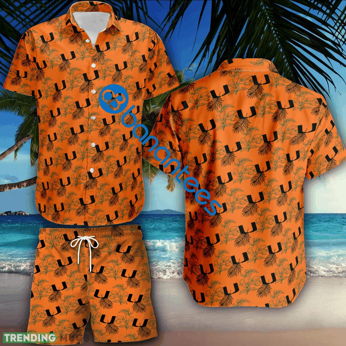 NCAA Miami (FL) Hurricanes Combo Hawaiian Shirt & Short Logo Summer Beach - NCAA Miami (FL) Hurricanes Combo Hawaiian Shirt & Short Logo Summer Beach