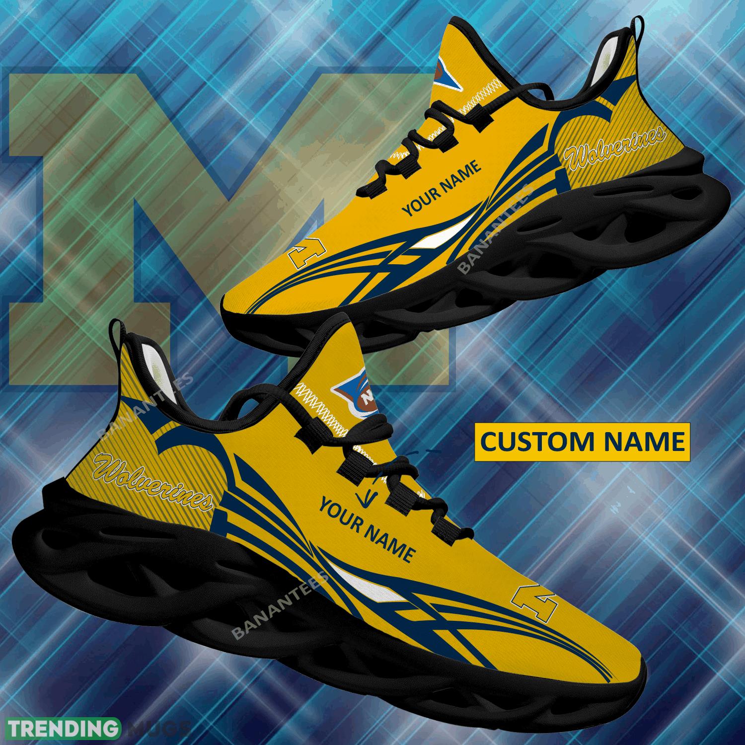 NCAA Michigan Wolverines Max Soul Shoes New Personalized Sleek Sport Sneaker - NCAA Michigan Wolverines Max Soul Shoes Personalized Photo 1 NCAA Michigan Wolverines Max Soul Shoes New Personalized Sleek Sport Sneaker - NCAA Michigan Wolverines Max Soul Shoes Personalized Photo 1