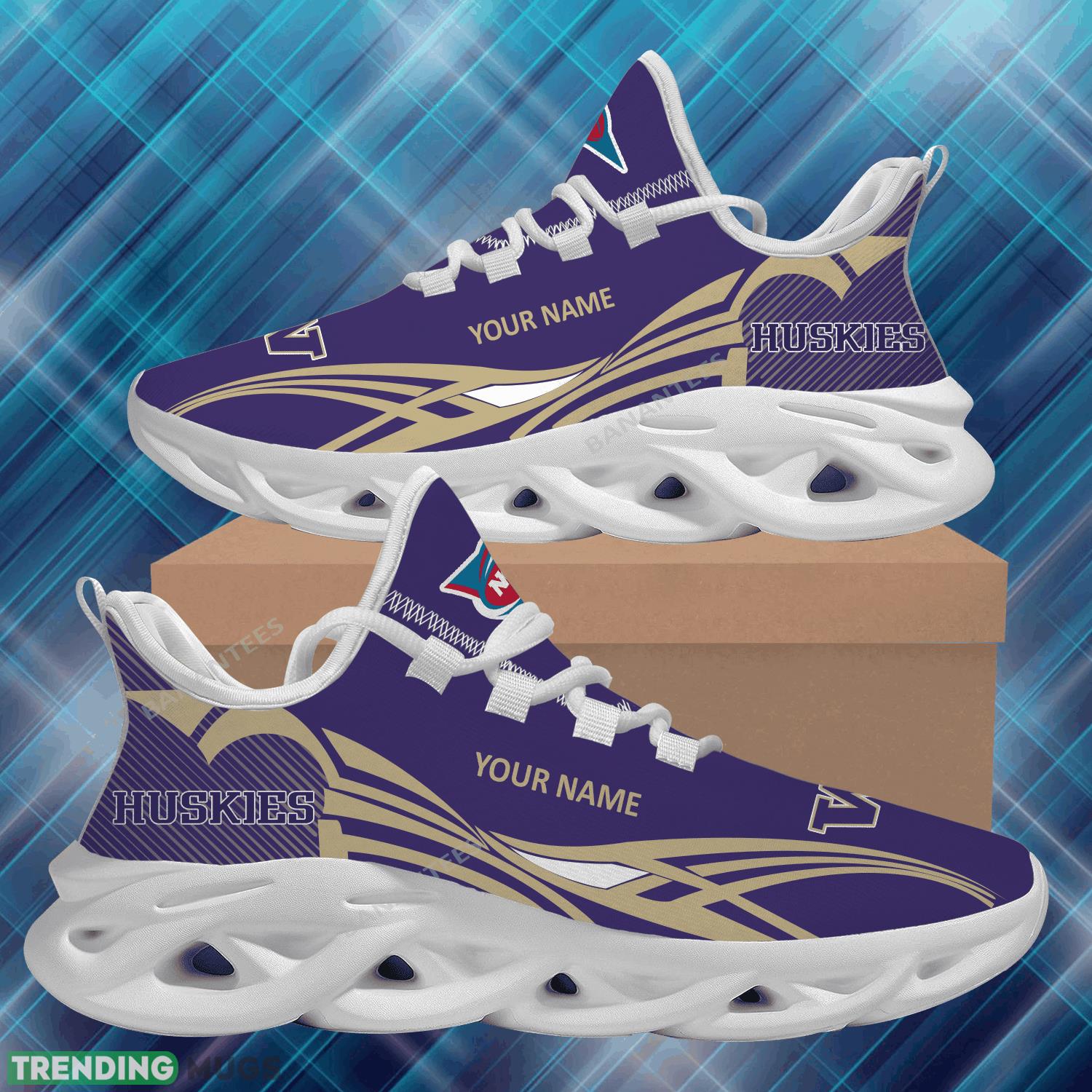 NCAA Washington Huskies Max Soul Shoes New Personalized Unconventional Sport Sneaker Max Soul NCAA Washington Huskies Max Soul Shoes New Personalized Unconventional Sport Sneaker Max Soul