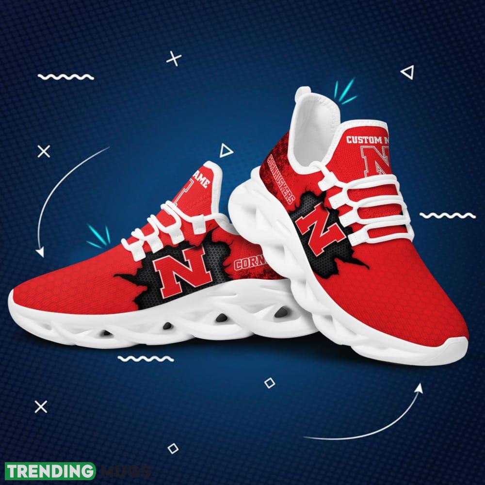 Nebraska Cornhuskers Cracked Design Pattern Custom Name 3D Max Soul Sneaker Shoes Max Soul Nebraska Cornhuskers Cracked Design Pattern Custom Name 3D Max Soul Sneaker Shoes Max Soul