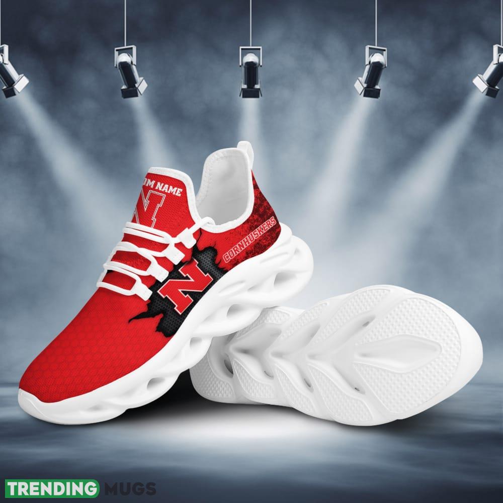 Nebraska Cornhuskers Cracked Design Pattern Custom Name 3D Max Soul Sneaker Shoes Max Soul Nebraska Cornhuskers Cracked Design Pattern Custom Name 3D Max Soul Sneaker Shoes Max Soul