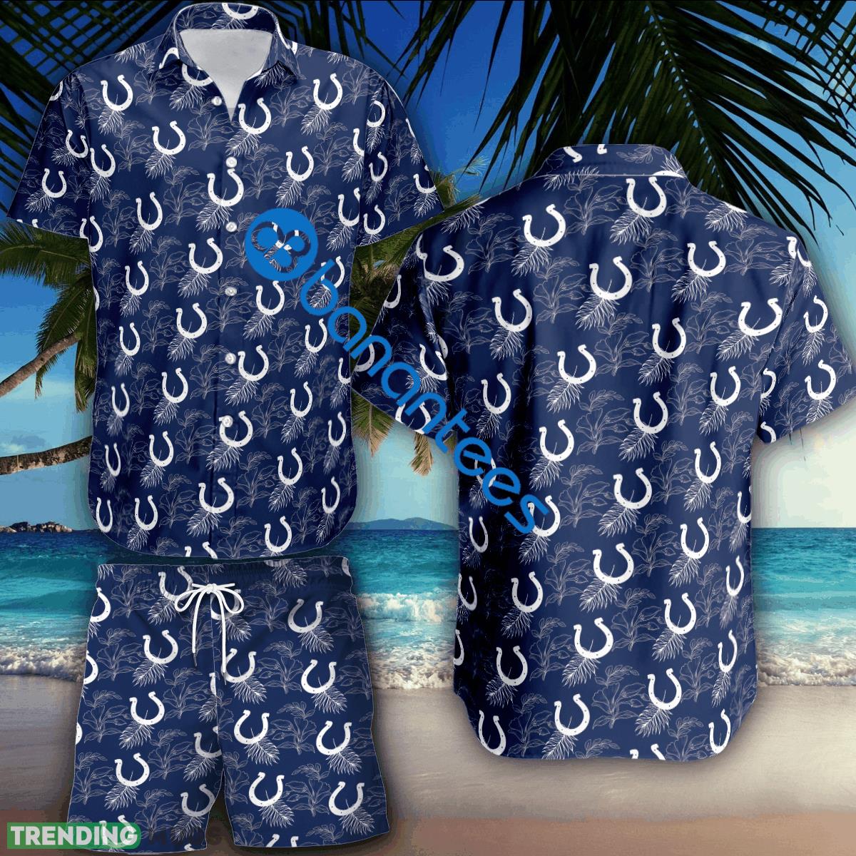 NFL Indianapolis Colts Combo Hawaiian Shirt & Short Logo Summer Beach - NFL Indianapolis Colts Combo Hawaiian Shirt & Short Logo Summer Beach