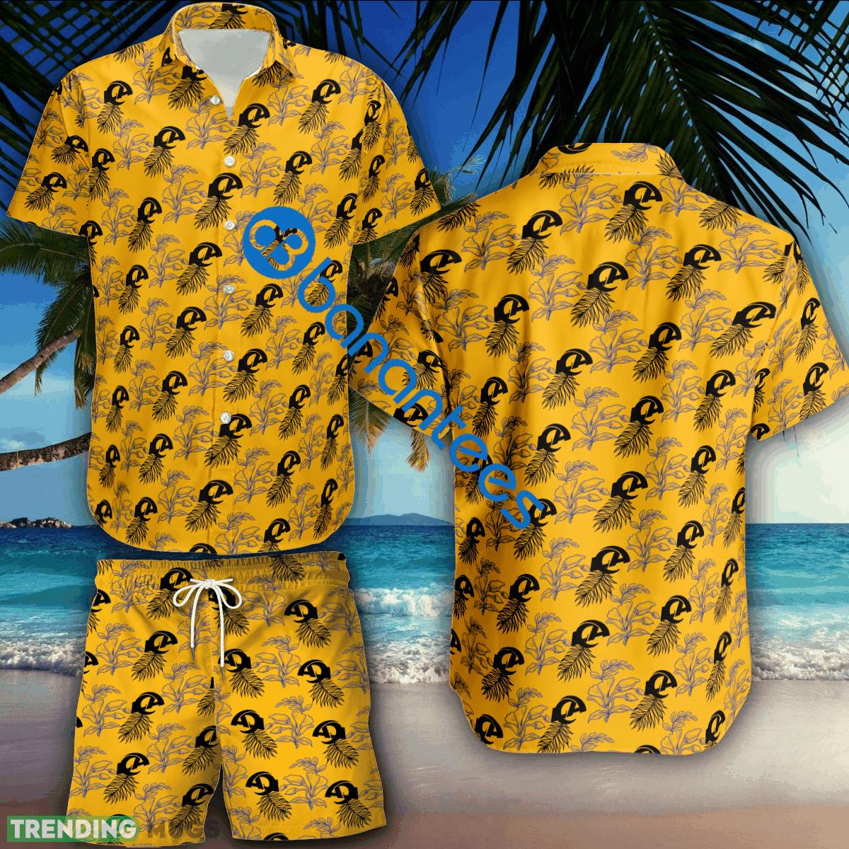 NFL Los Angeles Rams Combo Hawaiian Shirt & Short Logo Summer Beach - NFL Los Angeles Rams Combo Hawaiian Shirt & Short Logo Summer Beach