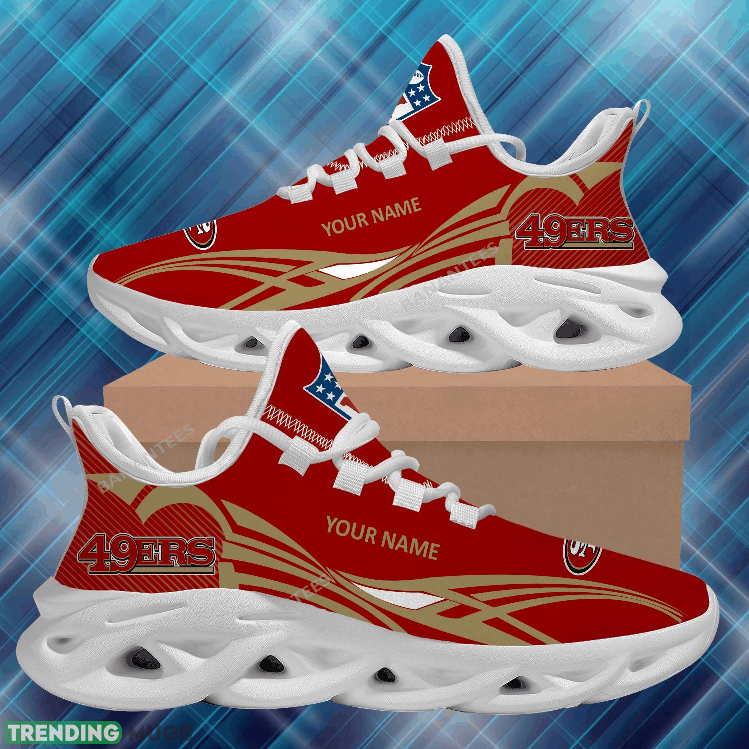 NFL San Francisco 49ers Max Soul Shoes New Personalized Stride Chunky Sneaker Max Soul NFL San Francisco 49ers Max Soul Shoes New Personalized Stride Chunky Sneaker Max Soul