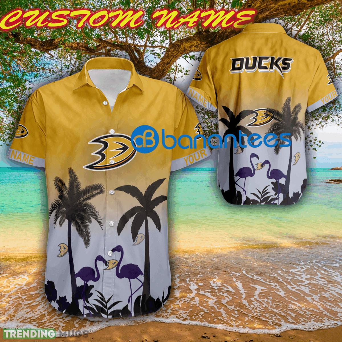 NHL Anaheim Ducks Beach All Over Print Hawaiian Shirt Men And Women Gift Custom Name - NHL Anaheim Ducks Beach All Over Print Hawaiian Shirt Men And Women Gift Custom Name