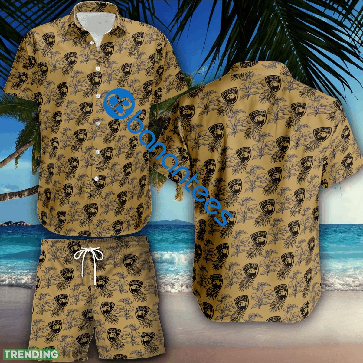 NHL Florida Panthers Combo Hawaiian Shirt & Short Logo Summer Beach - NHL Florida Panthers Combo Hawaiian Shirt & Short Logo Summer Beach