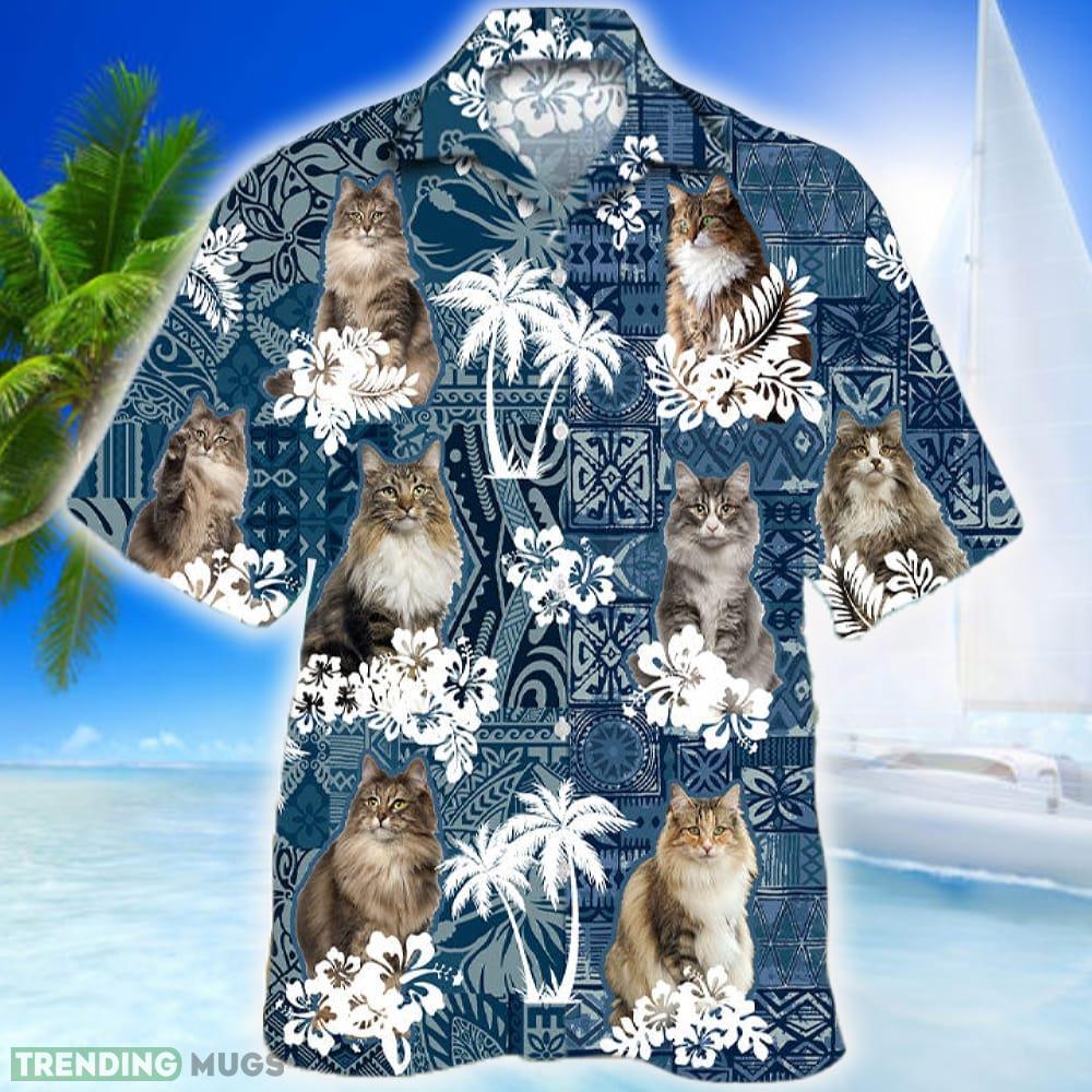 Norwegian Forest Hawaiian Shirt Cat Lover Summer Gift For Men Women Beach - Norwegian Forest Hawaiian Shirt Cat Lover Summer Gift For Men Women_1