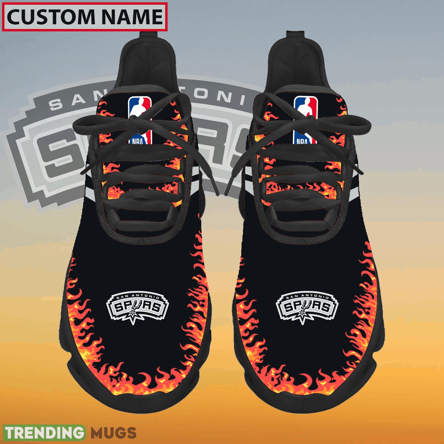 Personalized NBA San Antonio Spurs Logo New Style Max Soul Shoes For Fans - NBA San Antonio Spurs Logo Love Personalized Max Soul Shoes Photo 1