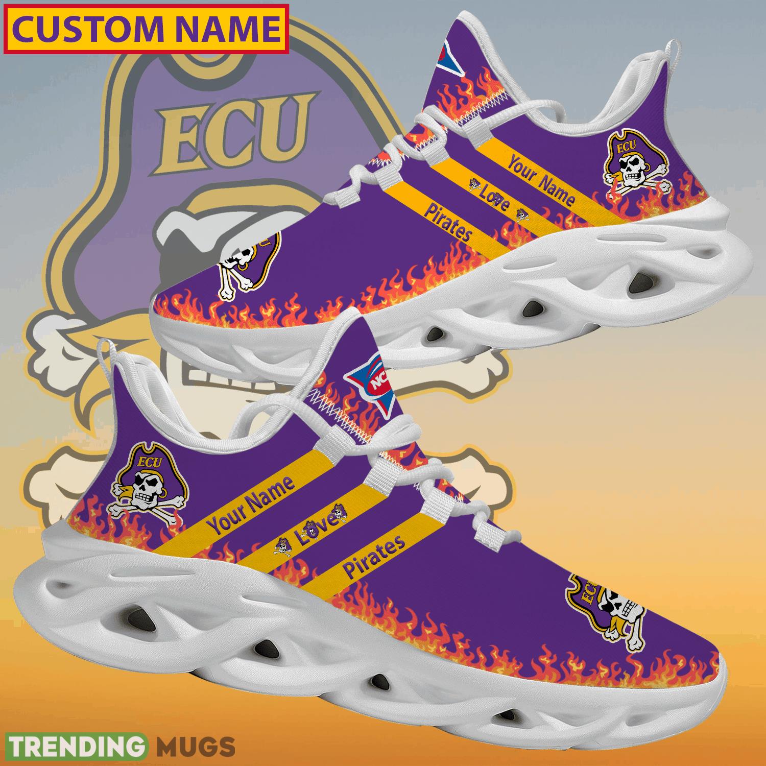 Personalized NCAA East Carolina Pirates Logo New Style Max Soul Shoes For Men And Women Max Soul Personalized NCAA East Carolina Pirates Logo New Style Max Soul Shoes For Men And Women Max Soul