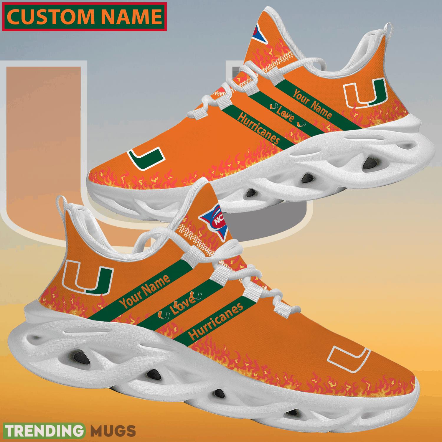 Personalized NCAA Miami (FL) Hurricanes Logo New Style Max Soul Shoes For Men And Women Max Soul Personalized NCAA Miami (FL) Hurricanes Logo New Style Max Soul Shoes For Men And Women Max Soul