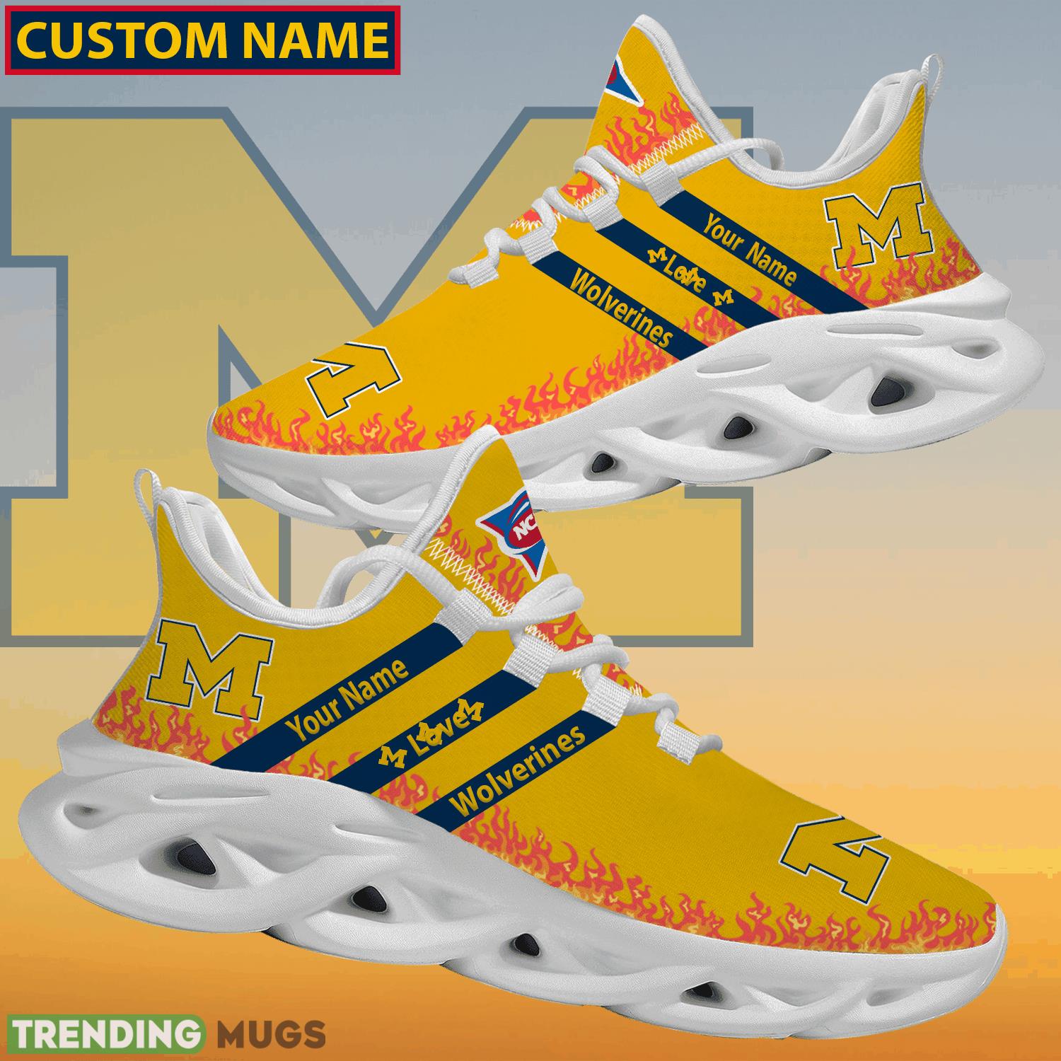 Personalized NCAA Michigan Wolverines Logo New Style Max Soul Shoes For Fans Max Soul Personalized NCAA Michigan Wolverines Logo New Style Max Soul Shoes For Fans Max Soul
