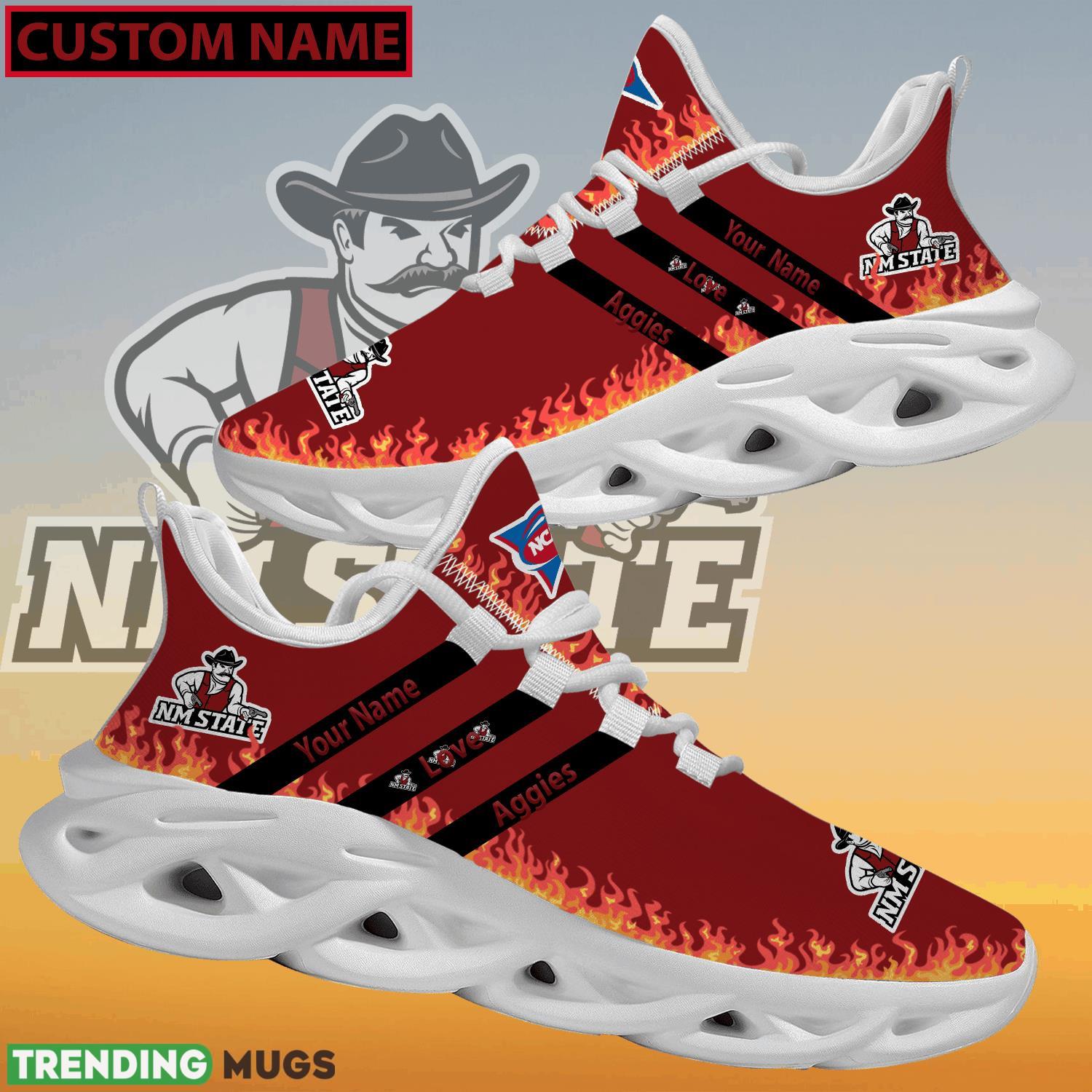 Personalized NCAA New Mexico State Aggies Logo New Style Max Soul Shoes For Fans Max Soul Personalized NCAA New Mexico State Aggies Logo New Style Max Soul Shoes For Fans Max Soul
