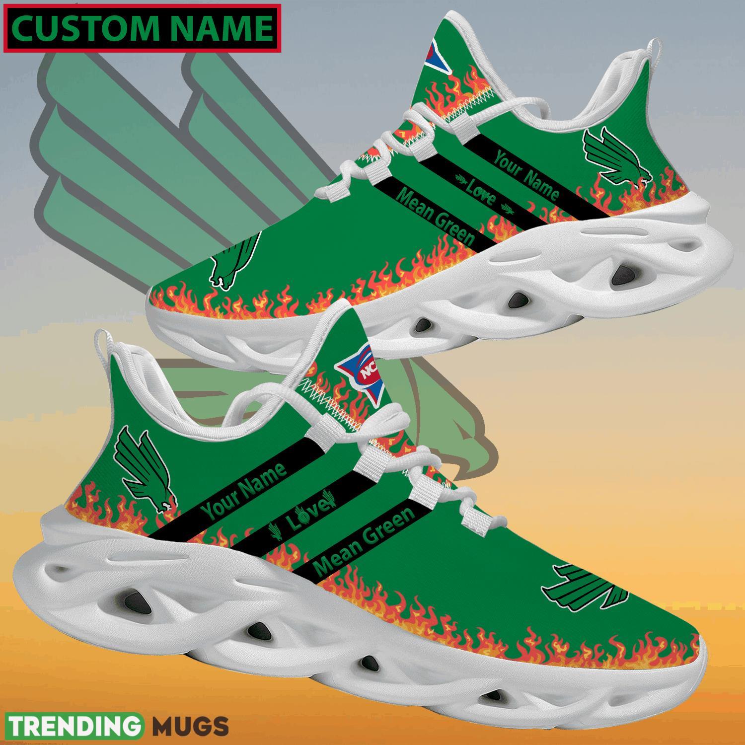 Personalized NCAA North Texas Mean Green Logo New Style Max Soul Shoes For Men And Women Max Soul Personalized NCAA North Texas Mean Green Logo New Style Max Soul Shoes For Men And Women Max Soul