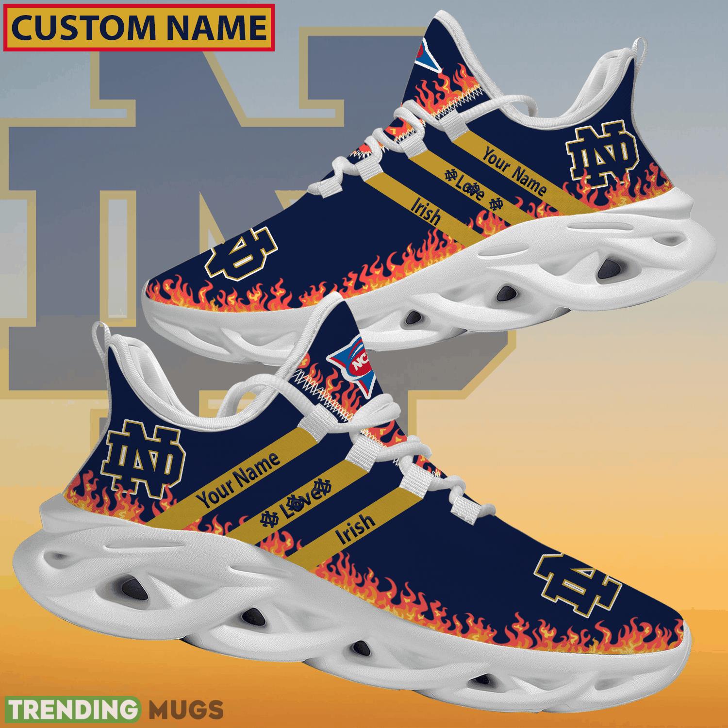 Personalized NCAA Notre Dame Fighting Irish Logo New Style Max Soul Shoes For Fans Max Soul Personalized NCAA Notre Dame Fighting Irish Logo New Style Max Soul Shoes For Fans Max Soul