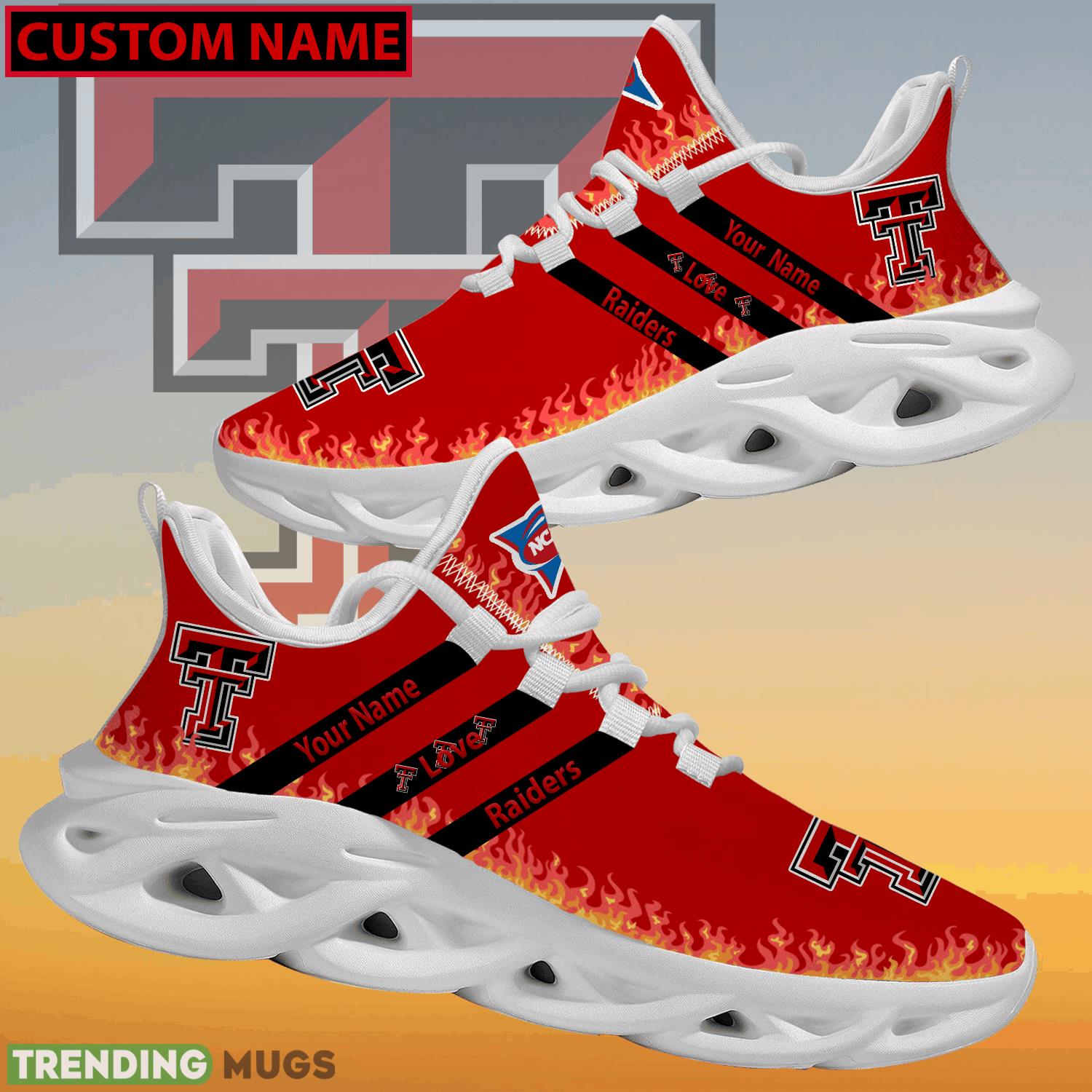 Personalized NCAA Texas Tech Red Raiders Logo New Style Max Soul Shoes For Fans Max Soul Personalized NCAA Texas Tech Red Raiders Logo New Style Max Soul Shoes For Fans Max Soul