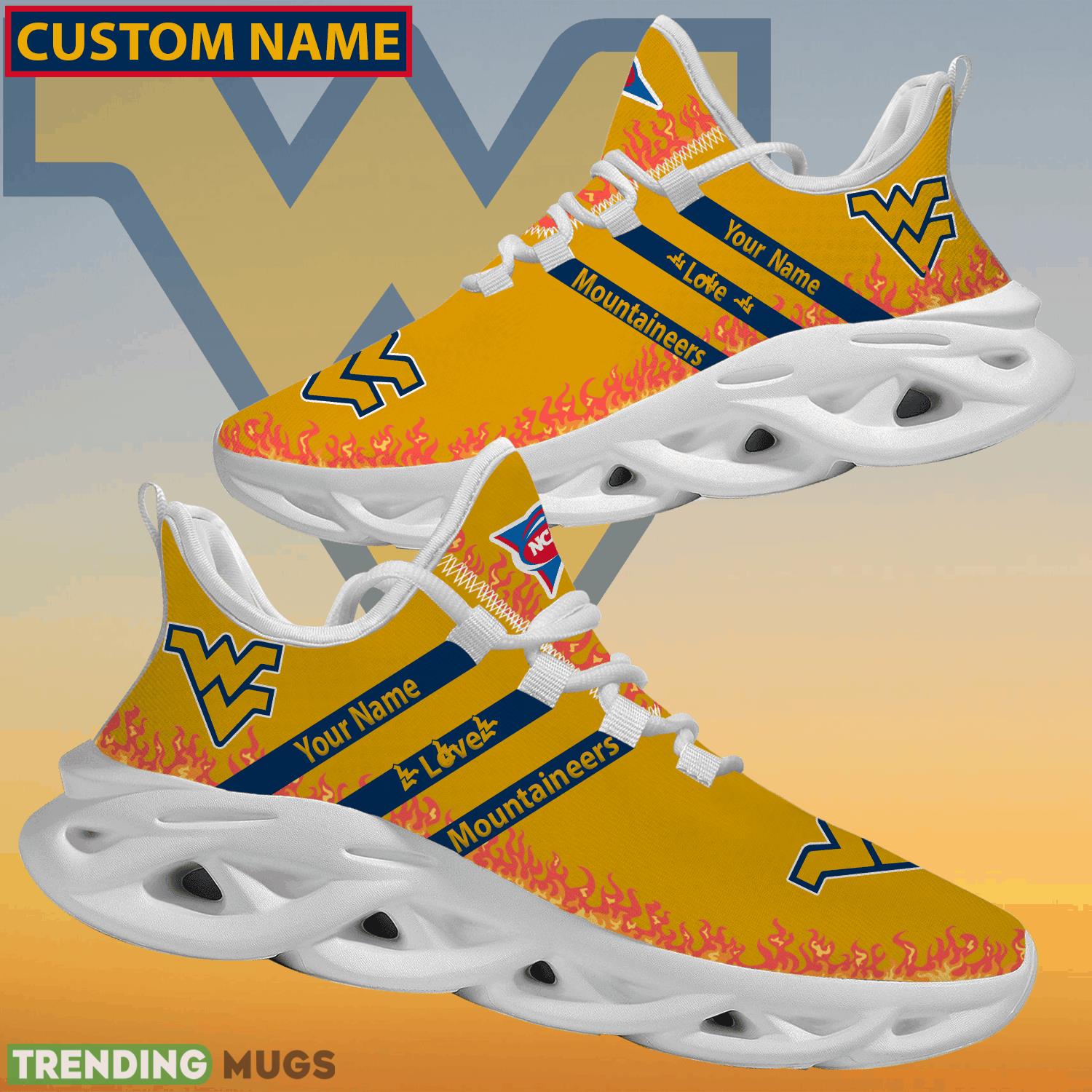 Personalized NCAA West Virginia Mountaineers Logo New Style Max Soul Shoes For Fans Max Soul Personalized NCAA West Virginia Mountaineers Logo New Style Max Soul Shoes For Fans Max Soul