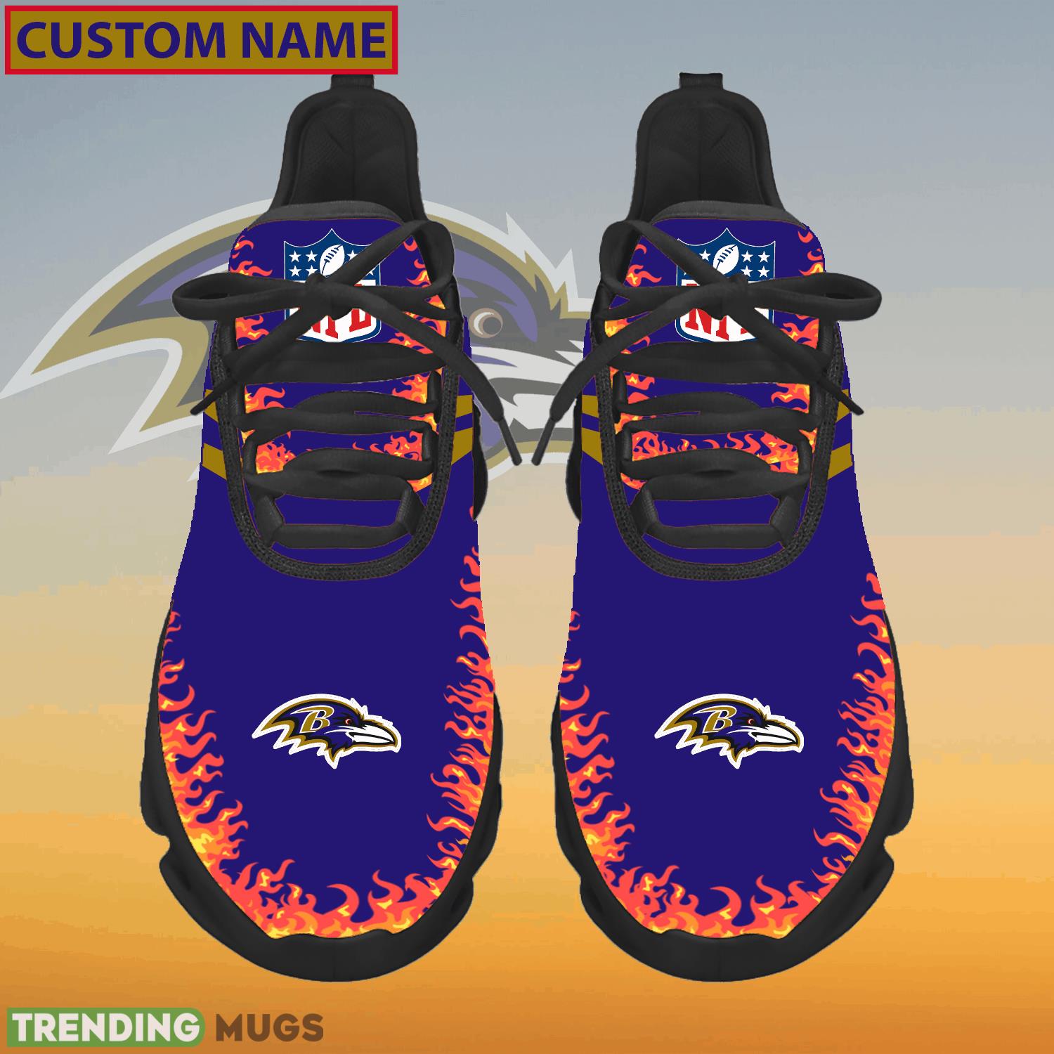 Personalized NFL Baltimore Ravens Logo New Style Max Soul Shoes For Men And Women - NFL Baltimore Ravens Logo Love Personalized Max Soul Shoes Photo 1 Personalized NFL Baltimore Ravens Logo New Style Max Soul Shoes For Men And Women - NFL Baltimore Ravens Logo Love Personalized Max Soul Shoes Photo 1