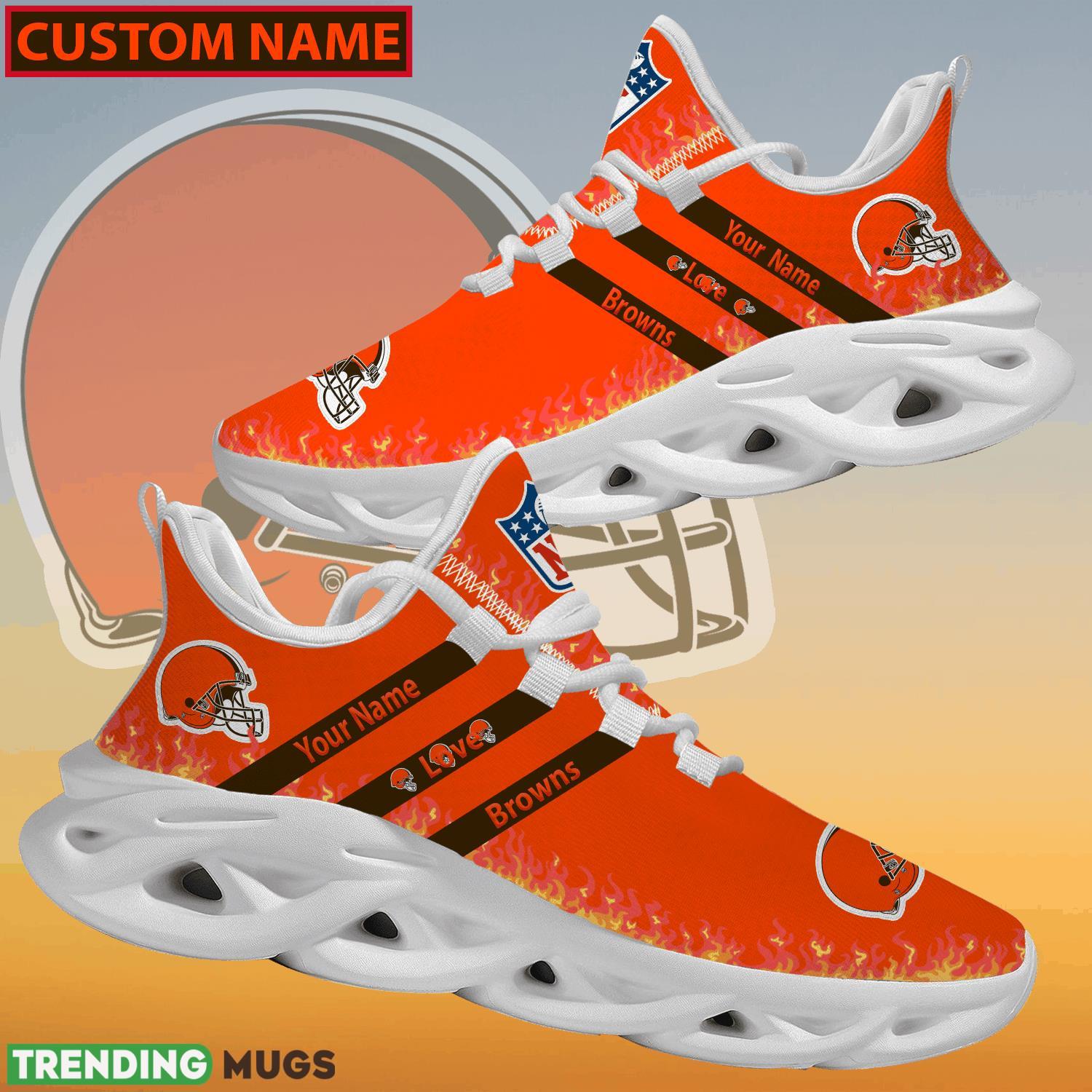Personalized NFL Cleveland Browns Logo New Style Max Soul Shoes For Men And Women Max Soul Personalized NFL Cleveland Browns Logo New Style Max Soul Shoes For Men And Women Max Soul