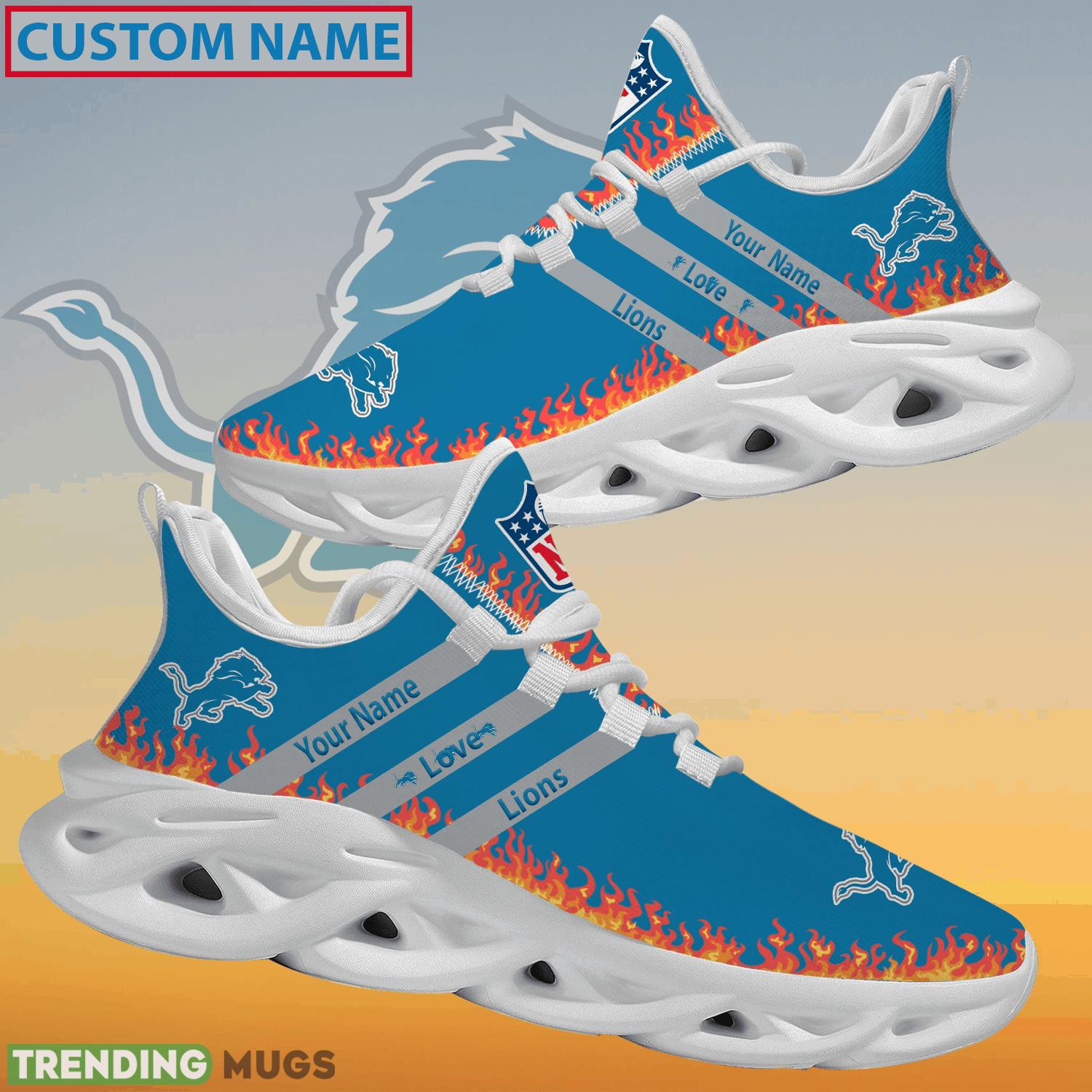 Personalized NFL Detroit Lions Logo New Style Max Soul Shoes For Fans Max Soul Personalized NFL Detroit Lions Logo New Style Max Soul Shoes For Fans Max Soul
