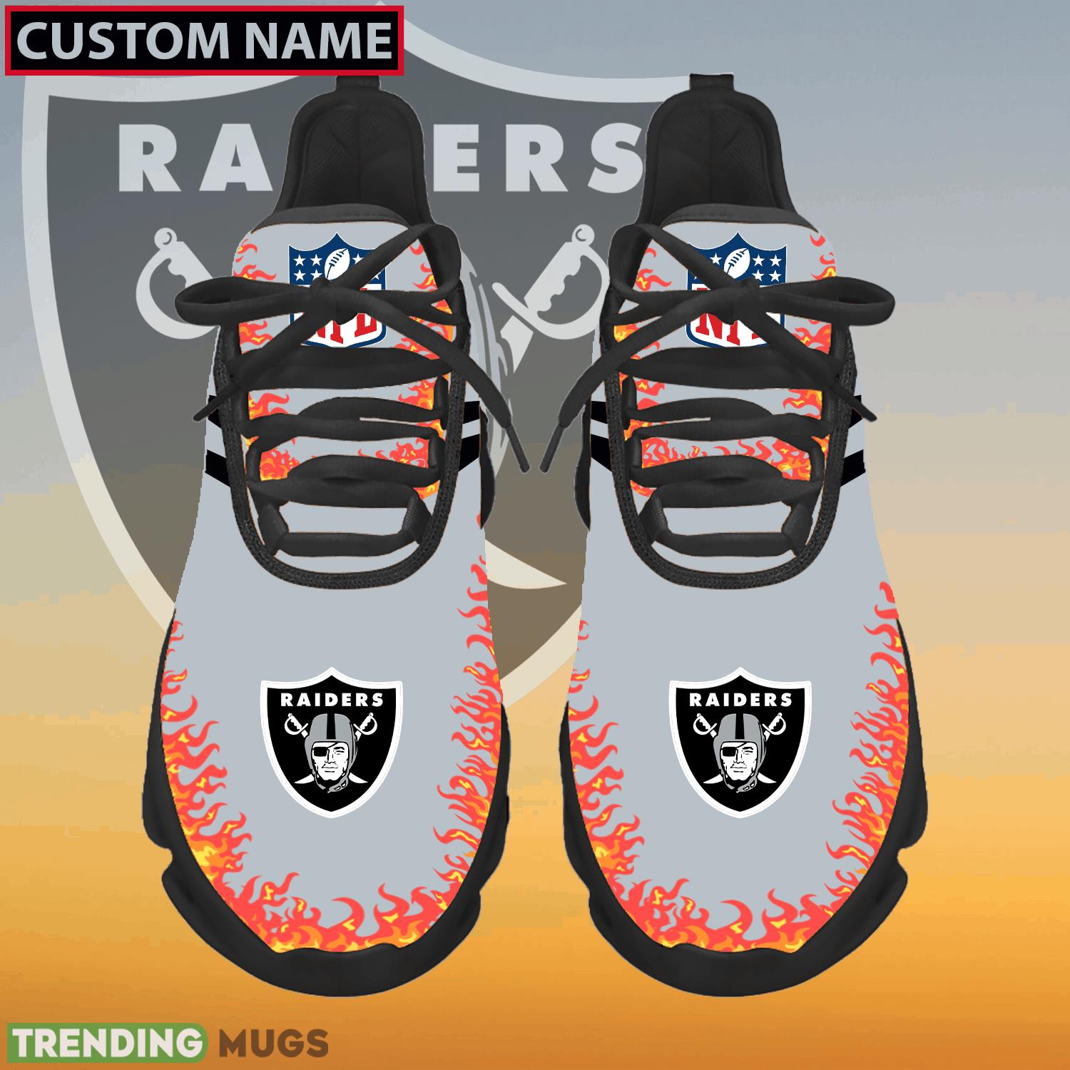 Personalized NFL Las Vegas Raiders Logo New Style Max Soul Shoes For Lover - NFL Las Vegas Raiders Logo Love Personalized Max Soul Shoes Photo 1