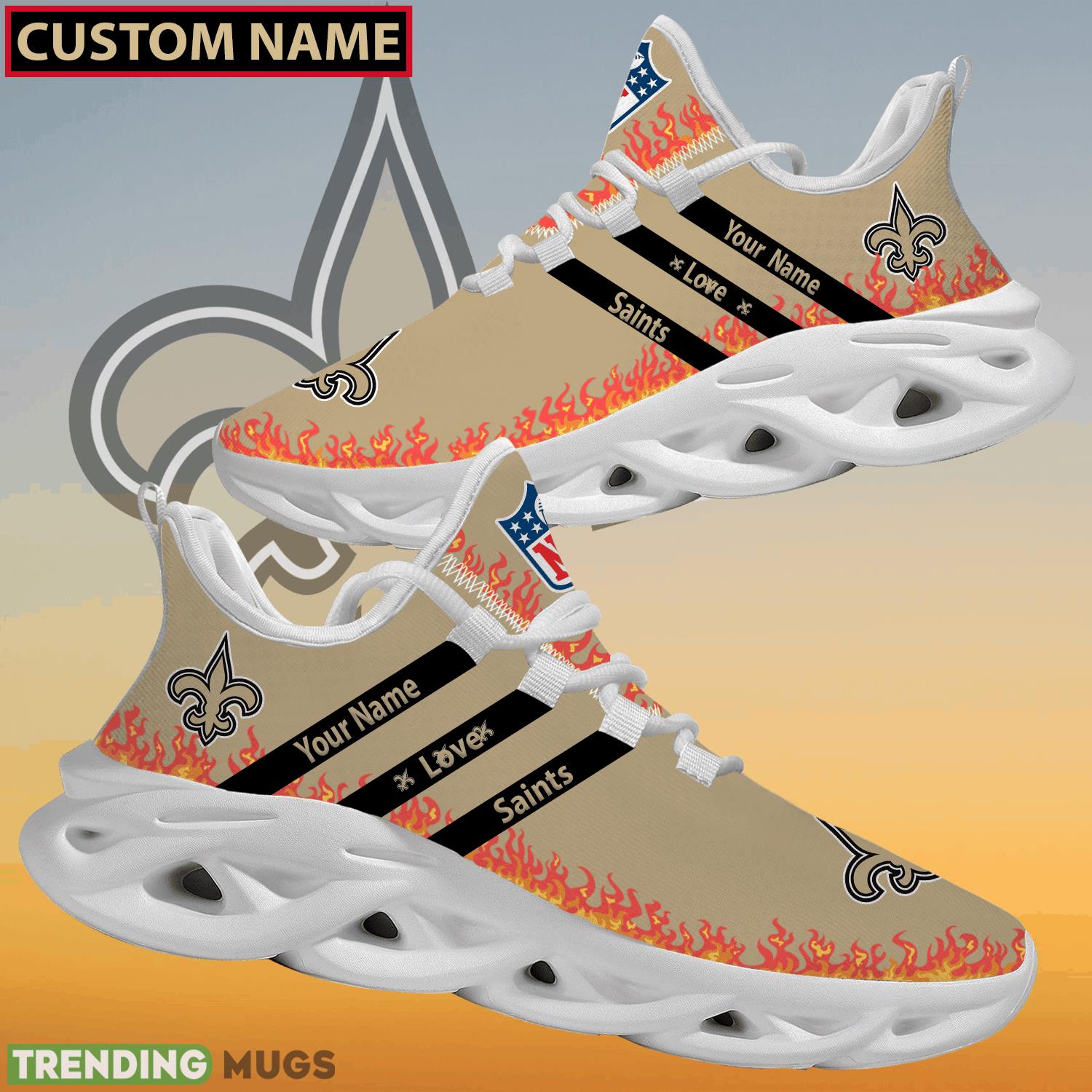 Personalized NFL New Orleans Saints Logo New Style Max Soul Shoes For Men And Women Max Soul Personalized NFL New Orleans Saints Logo New Style Max Soul Shoes For Men And Women Max Soul