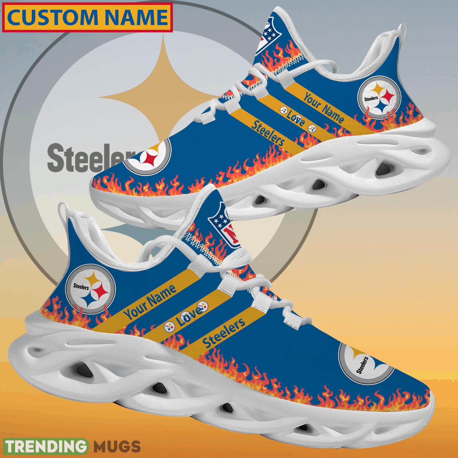 Personalized NFL Pittsburgh Steelers Logo New Style Max Soul Shoes For Lover Max Soul Personalized NFL Pittsburgh Steelers Logo New Style Max Soul Shoes For Lover Max Soul