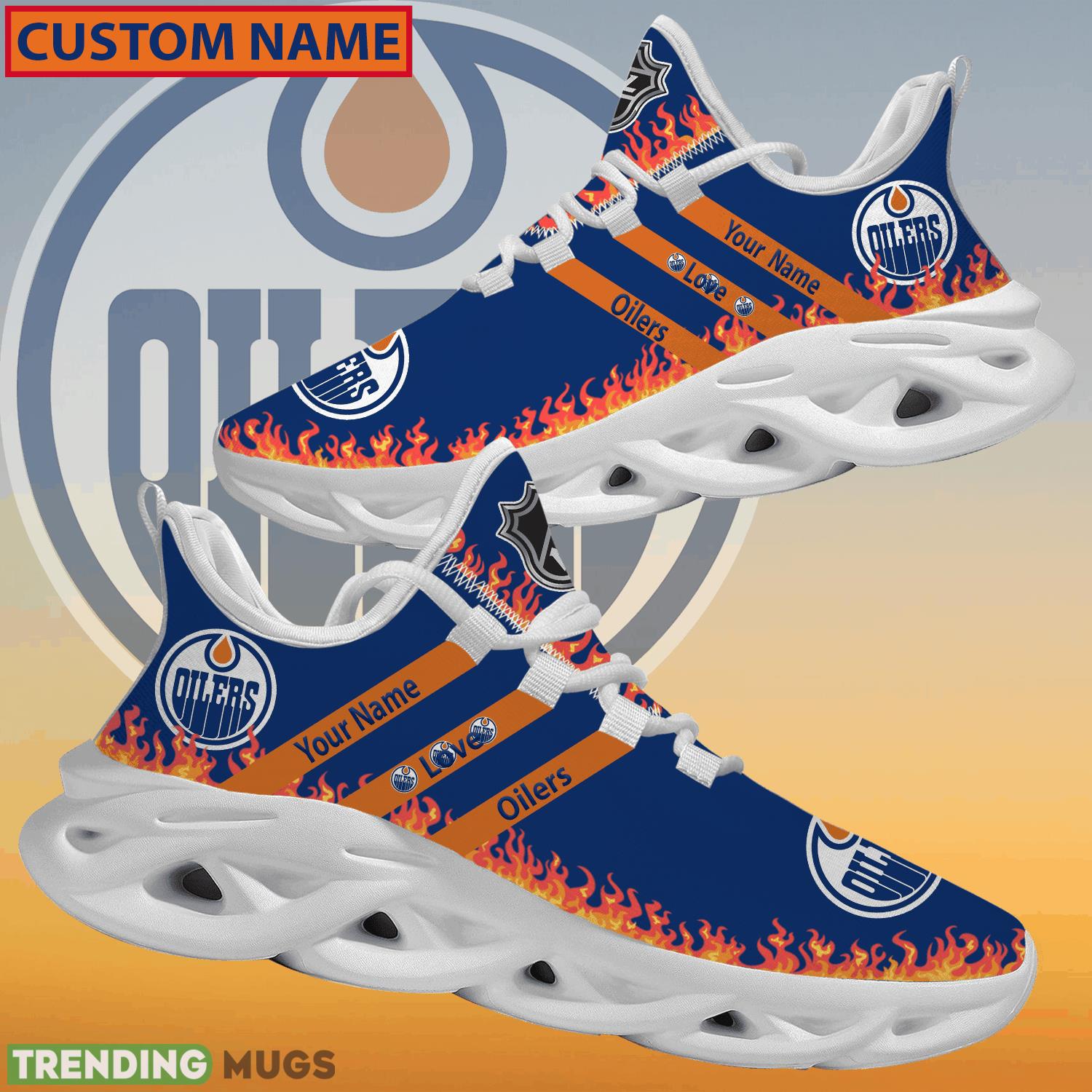 Personalized NHL Edmonton Oilers Logo New Style Max Soul Shoes For Fans Max Soul Personalized NHL Edmonton Oilers Logo New Style Max Soul Shoes For Fans Max Soul