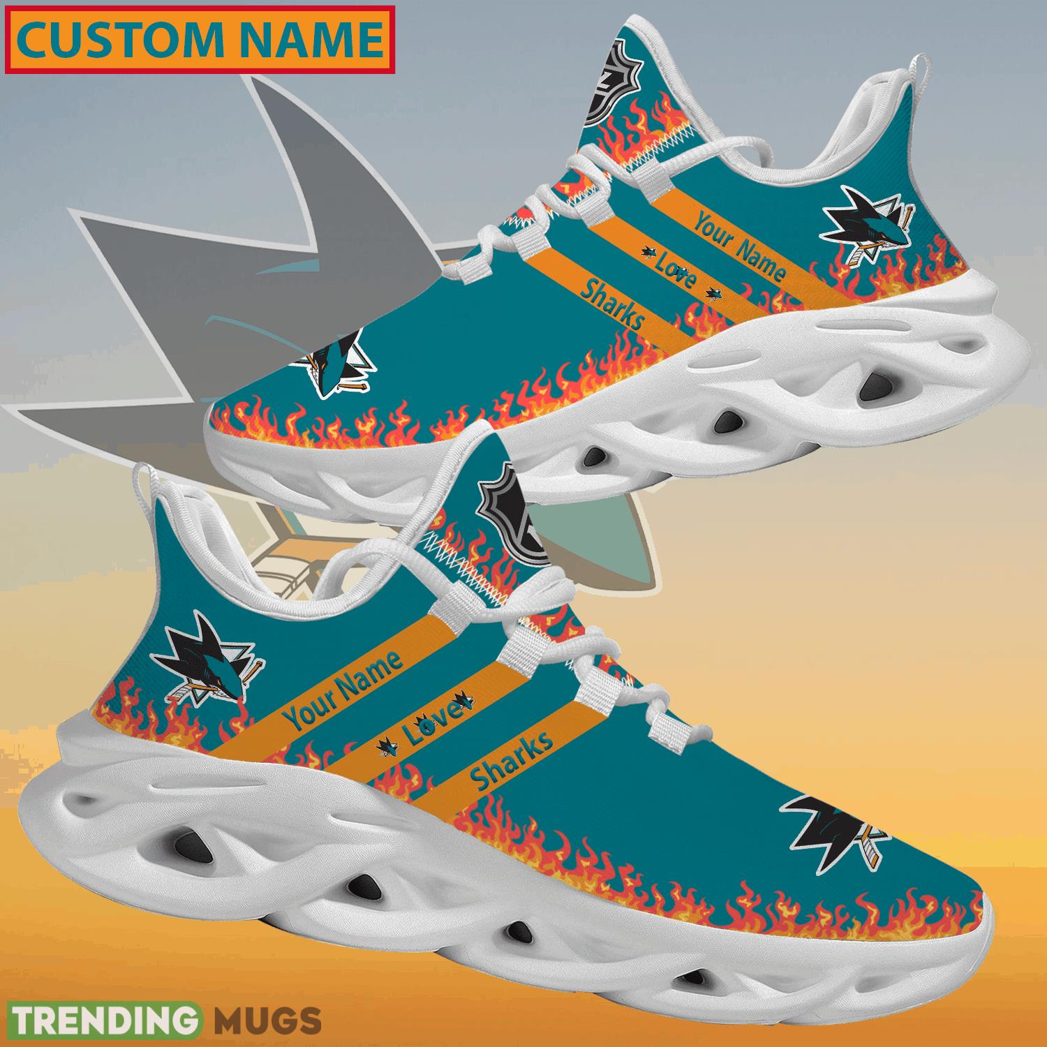 Personalized NHL San Jose Sharks Logo New Style Max Soul Shoes For Fans Max Soul Personalized NHL San Jose Sharks Logo New Style Max Soul Shoes For Fans Max Soul