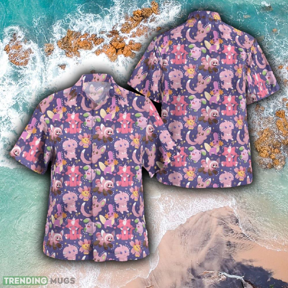Pink Pokemon Seamless Natural Brand New Aloha Hawaiian Shirt And Short Combo Gift For Fans - Pink Pokemon Seamless Hawaiian Shirt_1 Pink Pokemon Seamless Natural Brand New Aloha Hawaiian Shirt And Short Combo Gift For Fans - Pink Pokemon Seamless Hawaiian Shirt_1