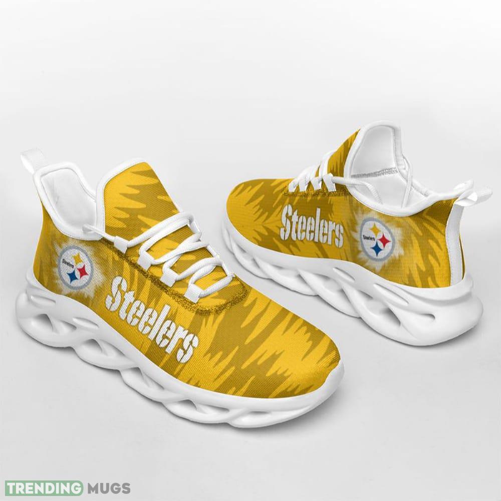 Pittsburgh Steelers Zebra Print Max Soul Shoes Pop Sport Sneakers Fans Gift - Pittsburgh Steelers Zebra Print Max Soul Shoes_1