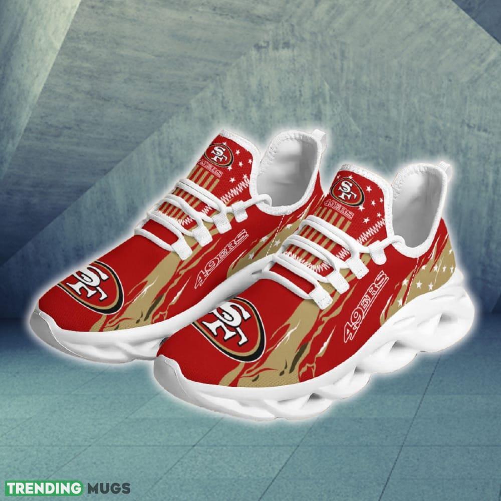 San Francisco 49ers Stars and Stripes Attitude Chunky Shoes New Max Soul Sneakers Men Gift Max Soul San Francisco 49ers Stars and Stripes Attitude Chunky Shoes New Max Soul Sneakers Men Gift Max Soul