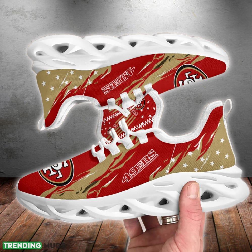 San Francisco 49ers Stars and Stripes Attitude Chunky Shoes New Max Soul Sneakers Men Gift Max Soul San Francisco 49ers Stars and Stripes Attitude Chunky Shoes New Max Soul Sneakers Men Gift Max Soul