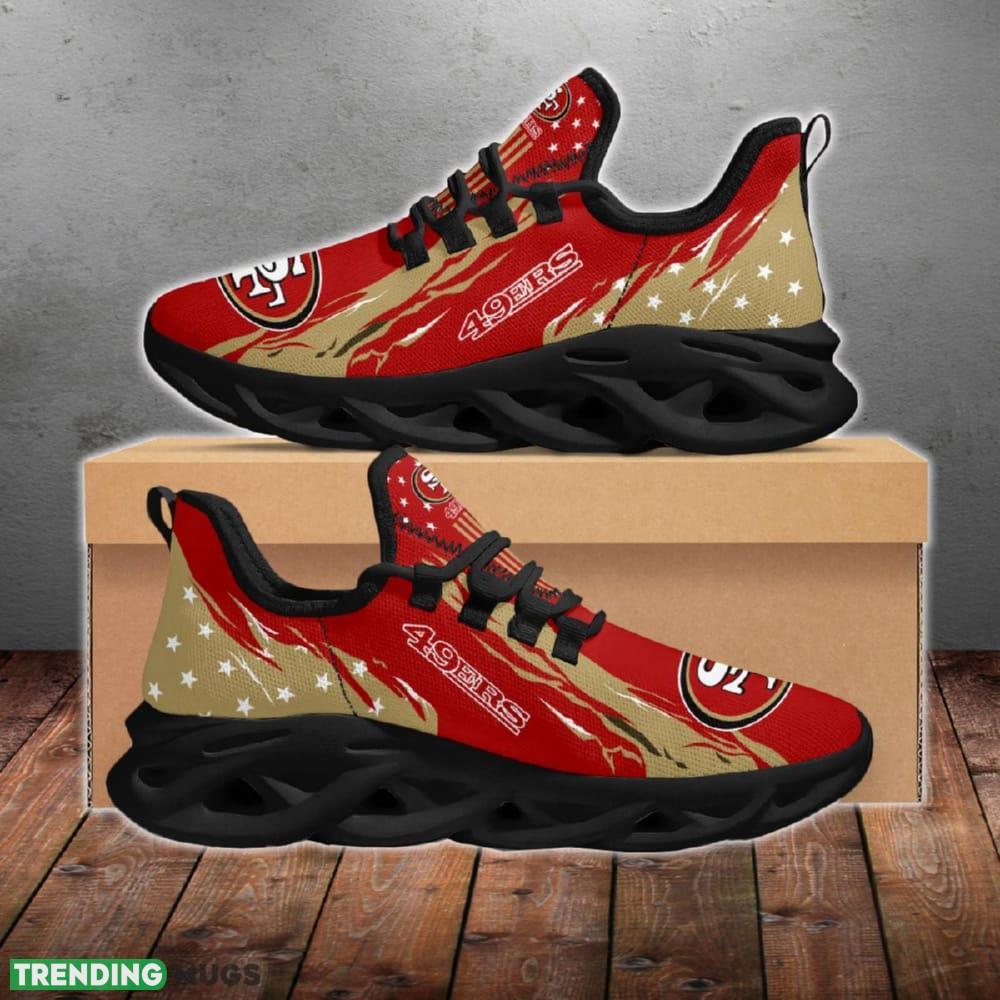 San Francisco 49ers Stars and Stripes Attitude Chunky Shoes New Max Soul Sneakers Men Gift Max Soul San Francisco 49ers Stars and Stripes Attitude Chunky Shoes New Max Soul Sneakers Men Gift Max Soul