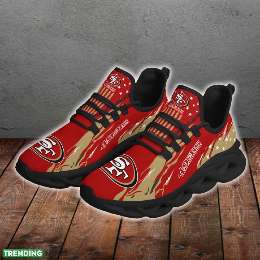 San Francisco 49ers Stars and Stripes Attitude Chunky Shoes New Max Soul Sneakers Men Gift Max Soul San Francisco 49ers Stars and Stripes Attitude Chunky Shoes New Max Soul Sneakers Men Gift Max Soul