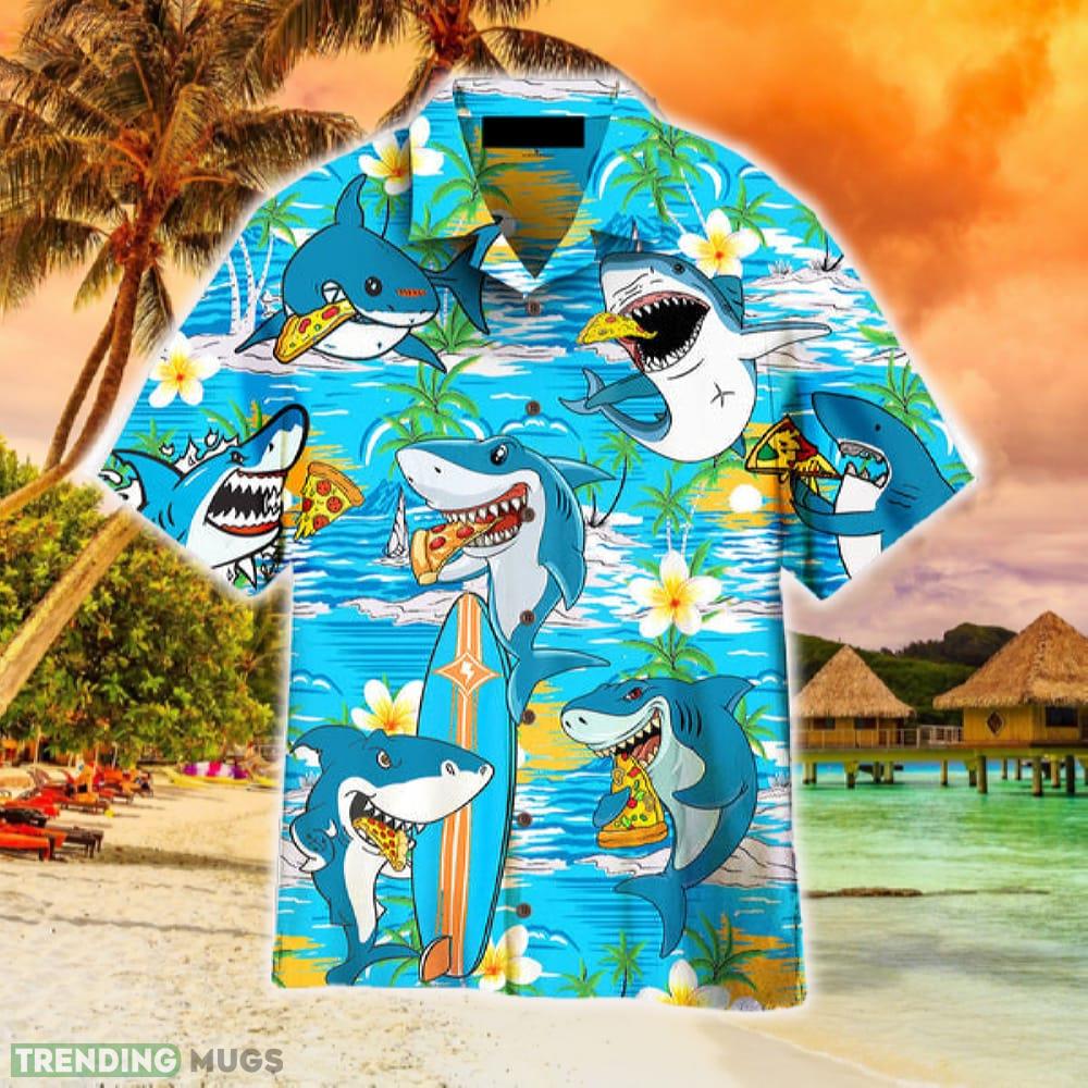 Shark Eating Pizza Blue Hawaiian Shirt Summer For Men And Women - Shark Eating Pizza Blue Hawaiian Shirt Aloha For Men And Women_1 Shark Eating Pizza Blue Hawaiian Shirt Summer For Men And Women - Shark Eating Pizza Blue Hawaiian Shirt Aloha For Men And Women_1