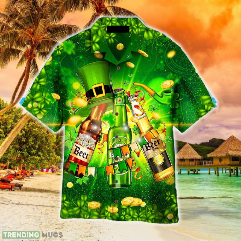 St. Patrick's Beers Flags And Hat Green Hawaiian Shirt Summer For Men And Women Hawaiian Shirt St. Patrick's Beers Flags And Hat Green Hawaiian Shirt Summer For Men And Women Hawaiian Shirt