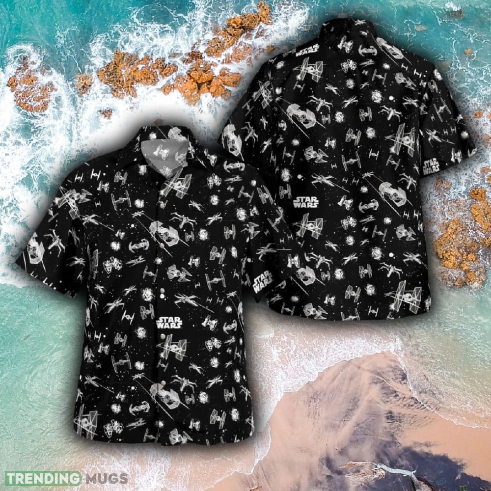 Star Wars SpaceShip Black Cruise Aloha Hawaiian Shirt And Short Combo Gift For Fans - SW SpaceShip Black Hawaiian Shirt_1 Star Wars SpaceShip Black Cruise Aloha Hawaiian Shirt And Short Combo Gift For Fans - SW SpaceShip Black Hawaiian Shirt_1