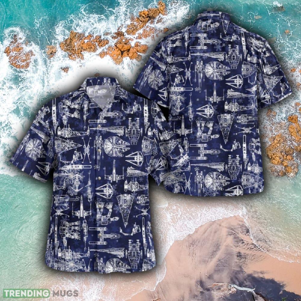 Star Wars SpaceShip Blue Vacation Wear Brand Beach Hawaiian Shirt And Short Combo For Men And Women - SW SpaceShip Blue Hawaiian Shirt_1 Star Wars SpaceShip Blue Vacation Wear Brand Beach Hawaiian Shirt And Short Combo For Men And Women - SW SpaceShip Blue Hawaiian Shirt_1
