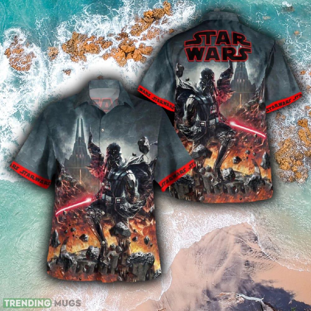 Star Wars Vader Seashell Brand New Beach Hawaiian Shirt And Short Combo For Summer - SW Vader Hawaiian Shirt_1 Star Wars Vader Seashell Brand New Beach Hawaiian Shirt And Short Combo For Summer - SW Vader Hawaiian Shirt_1
