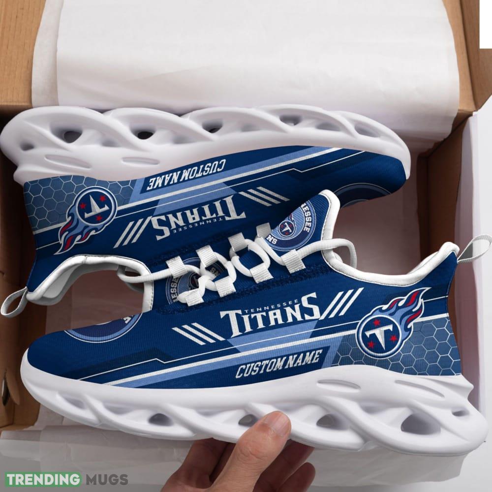 Tennessee Titans Logo Beehive Pattern Custom Name 3D Max Soul Sneaker Shoes Max Soul Tennessee Titans Logo Beehive Pattern Custom Name 3D Max Soul Sneaker Shoes Max Soul