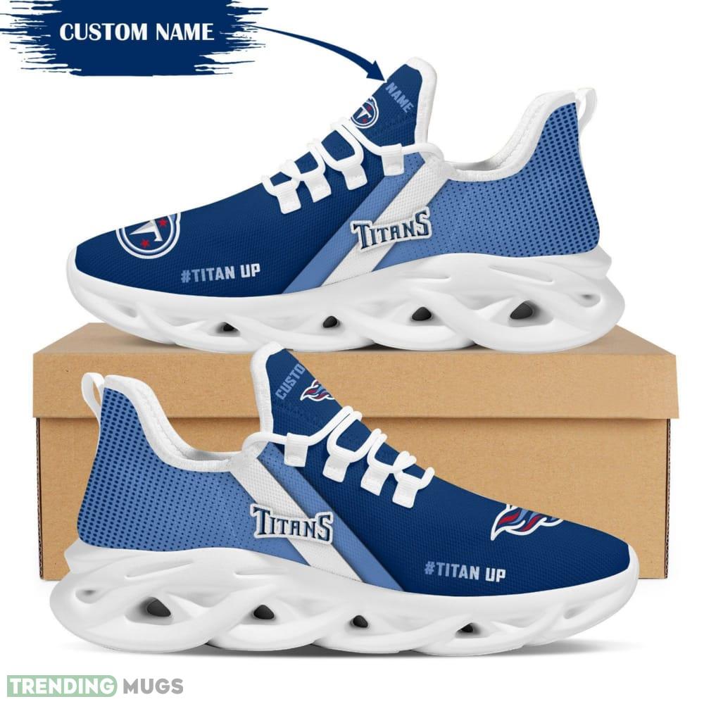 Tennessee Titans Logo Custom Name Pattern In Blue 3D Max Soul Sneaker Shoes - Tennessee Titans Logo Custom Name Pattern In Blue 3D Max Soul Sneaker Shoes_1 Tennessee Titans Logo Custom Name Pattern In Blue 3D Max Soul Sneaker Shoes - Tennessee Titans Logo Custom Name Pattern In Blue 3D Max Soul Sneaker Shoes_1