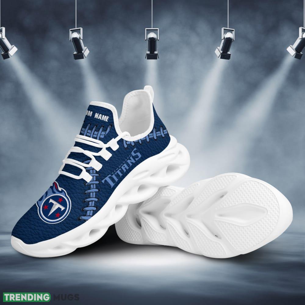 Tennessee Titans Logo Seam Pattern Custom Name 3D Max Soul Sneaker Shoes Max Soul Tennessee Titans Logo Seam Pattern Custom Name 3D Max Soul Sneaker Shoes Max Soul