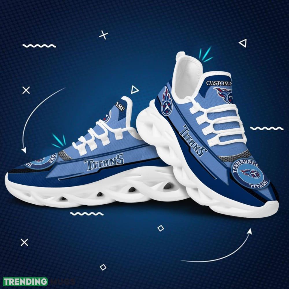 Tennessee Titans Logo Stripe Pattern Custom Name 3D Max Soul Sneaker Shoes Max Soul Tennessee Titans Logo Stripe Pattern Custom Name 3D Max Soul Sneaker Shoes Max Soul