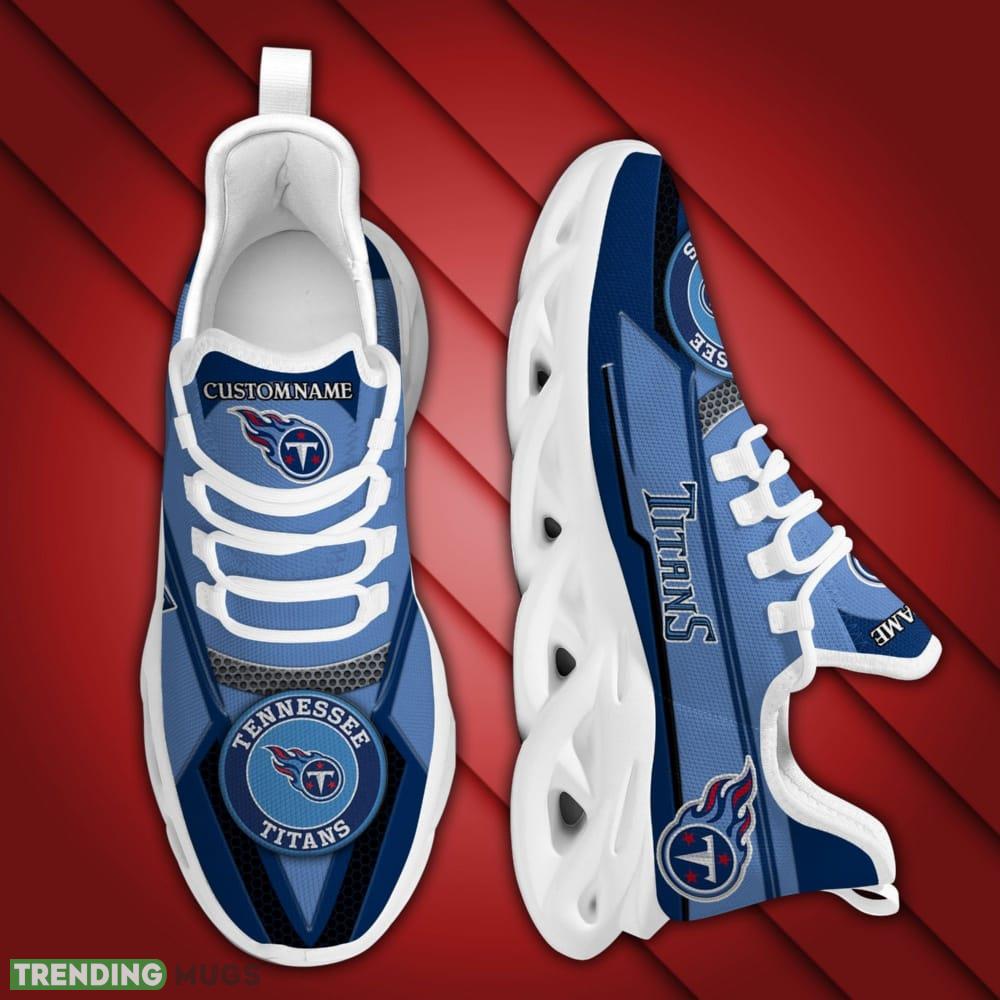 Tennessee Titans Logo Stripe Pattern Custom Name 3D Max Soul Sneaker Shoes Max Soul Tennessee Titans Logo Stripe Pattern Custom Name 3D Max Soul Sneaker Shoes Max Soul