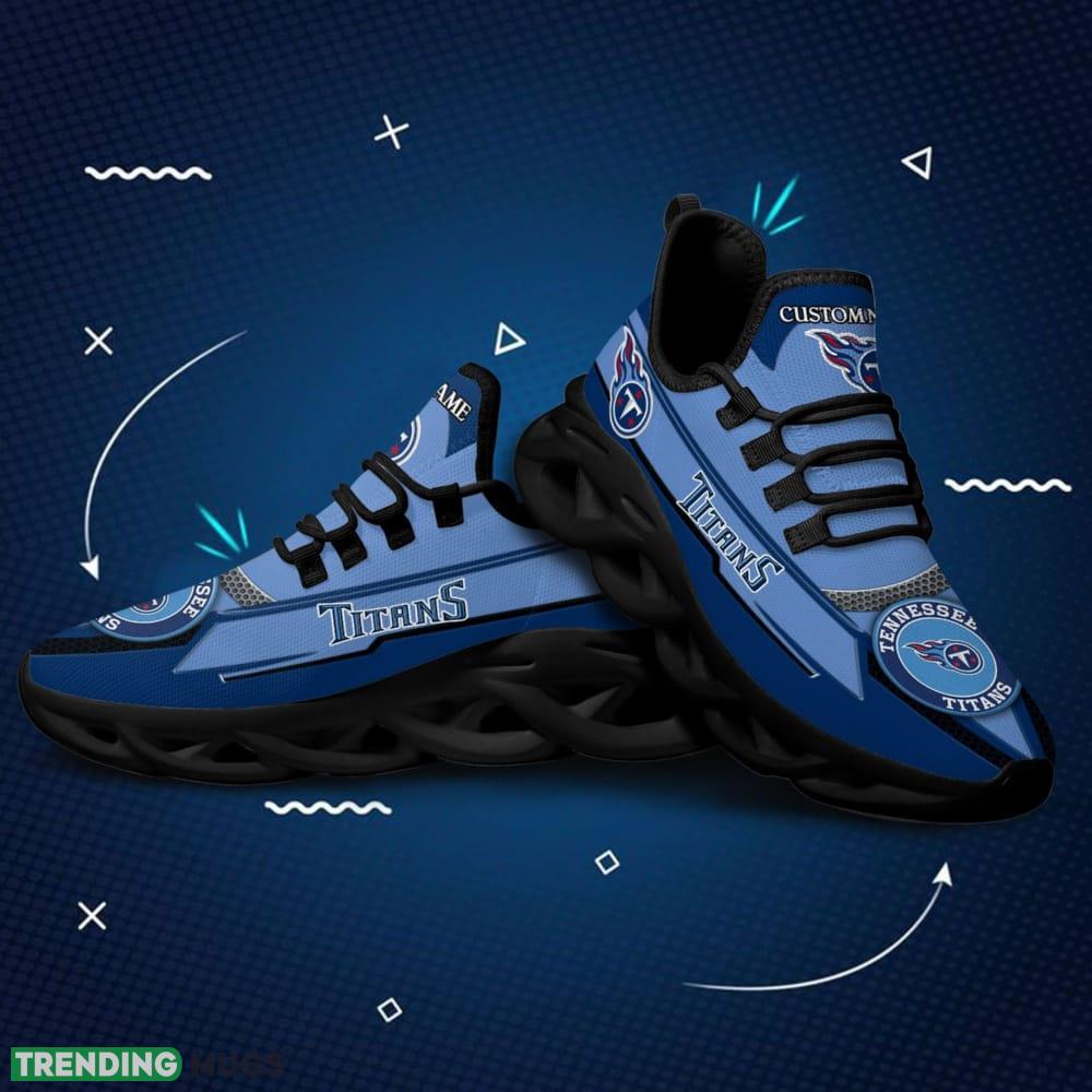 Tennessee Titans Logo Stripe Pattern Custom Name 3D Max Soul Sneaker Shoes Max Soul Tennessee Titans Logo Stripe Pattern Custom Name 3D Max Soul Sneaker Shoes Max Soul