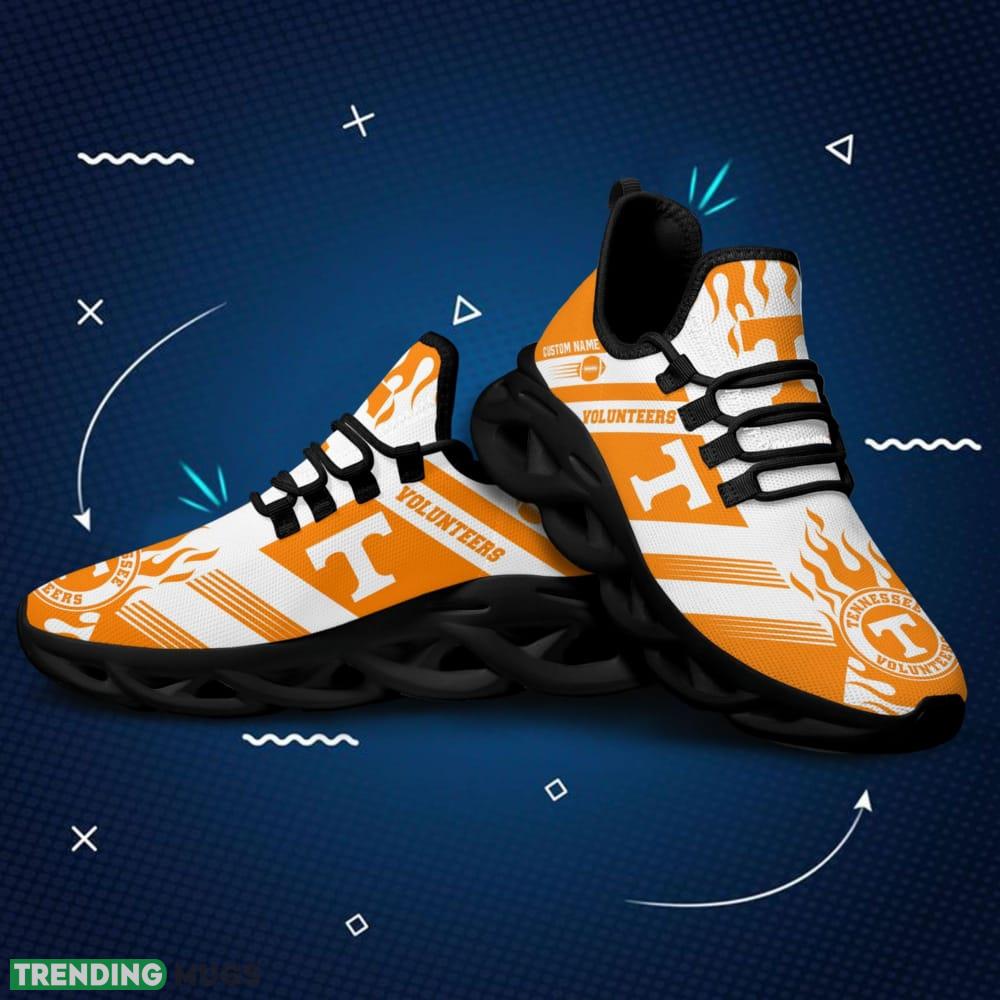 Tennessee Volunteers Logo Fire Pattern Custom Name 3D Max Soul Sneaker Shoes In Orange White Max Soul Tennessee Volunteers Logo Fire Pattern Custom Name 3D Max Soul Sneaker Shoes In Orange White Max Soul